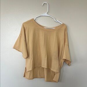 Anthropologie Pilcro Tan Boxy Dolman Sleeve T-Shirt